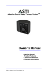 Owner`s Manual - Sound Of Sleep