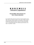 Kurzweil Mark 152/12 Version 2.0 User`s Guide Addendum