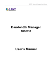 Bandwidth Manager User`s Manual