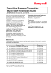 SmartLine Pressure Transmitter Quick Start Installation Guide