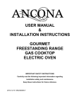 user manual & installation instructions gourmet