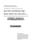 Pioneer Multi Split System Heat Pump User Manual
