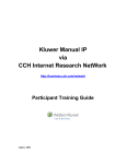 CCH Kluwer Manual IP Training Guide