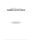 Installation and User`s Manual