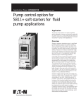 Pump control option for S811+ soft starters for fluid pump