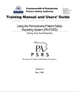 Training Manual and Users` Guide Using the Pennsylvania Patient