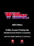 2002 Edition Wilflex Screen Printing Inks