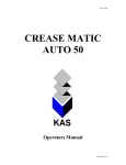 KAS Crease Matic Auto 50 Operators Manual