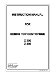 instruction manual for bench top centrifuge