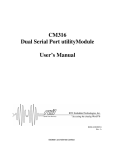 CM316 Dual Serial Port utilityModule User`s Manual