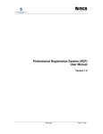 Professional Registration System (HCP) User Manual
