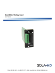 SolaHD IntelliSlot Relay Card User Manual