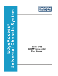 Model 6703 CWDM Transponder User Manual