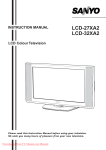 Sanyo LCD-27XA2 user manual Tv User Guide Manual Operating