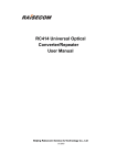RC414 Universal Optical Converter/Repeater User Manual