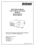 Data Video Projector User`s Manual (Concise)