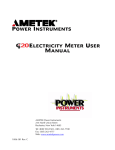 POWER INSTRUMENTS ELECTRICITY METER USER MANUAL
