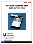 Lafayette 32025 Grooved Pegboard Test Manual