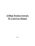 22Mbps Wireless Network PC Card User Manual