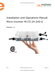 Installation and Operations Manual Micro-Inverter
