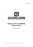 Gigacore 8-Port 10/100Mbps Desktop Switch