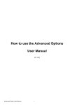 How to use the Advanced Options User Manual