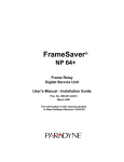 FrameSaver NP 64+ Frame Relay Digital Service Unit User`s Manual