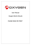 User Manual Oxygen Electric Bicycle PLEASE READ ME FIRST