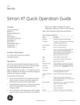 Simon XT Quick Operation Guide