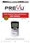 user manual - PREVU Non-Invasive Cholesterol Test