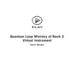 QL Ministry of Rock 2 Virtual Instrument Manual - Soundsonline