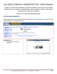 val-eeze company administrator / user manual