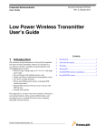 Low Power Wireless Transmitter User`s Guide