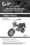 OWNER`S MANUAL Baja Comet 90cc Mini Bike