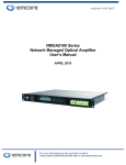 NMOA8100 Series Network Managed Optical Amplifier User`s Manual