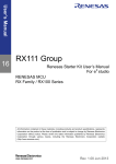 Renesas Starter Kit for RX111 User`s Manual