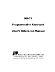 KB-78 Programmable Keyboard User`s Reference Manual Partner