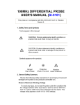 100MHz DIFFERENTIAL PROBE USER`S MANUAL (SI