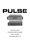 User Instructions PULSE SPA1300, SPA2400 Power