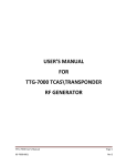 user`s manual for ttg-7000 tcas\transponder rf generator