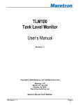 TLM100 Tank Level Monitor User`s Manual