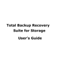Total Backup Recovery Suite for Storage User`s Guide
