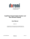 Rear Window and CaptiView Display Closed Caption User Manual