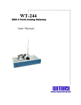 User Manual For WT-244 - GSM Gateways Premicell Fixed Cellular