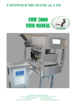 CMW 2000 USER MANUAL - Cotswold Mechanical Handling