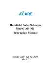 AH-M1 handheld Pulse Oximeter user`s manual