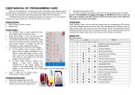 USER MANUAL OF PROGRAMMING CARD