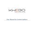 KWEBO User Manual for Content Authors