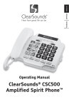 ClearSounds Amplified Spirit Telephone Owner`s Manual