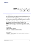Christie M25 Motorized Lens Mount Instruction Sheet
